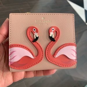 Kate Spade By the Pool Flamingo Zip Bifold Wallet